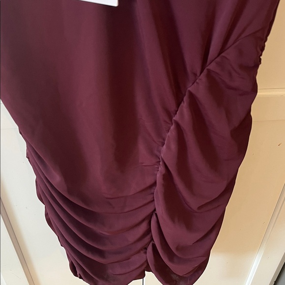 Reformation Emma knit ruched mini dress in color mole size small - NEW W TAGS - Picture 5 of 8